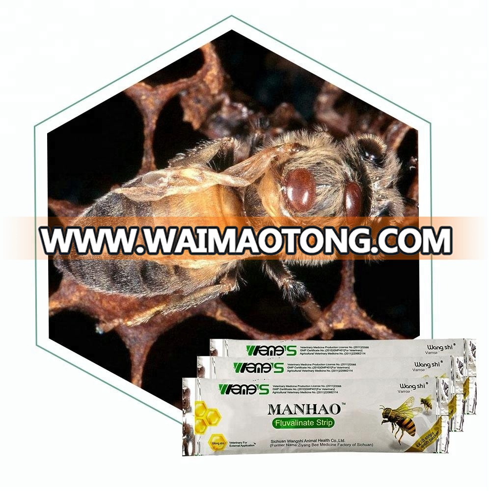 Varroa mites medicine Wangshi Manpu Fluvalinate Strips 20 Strips acaricide veterinary medicine manufacturer